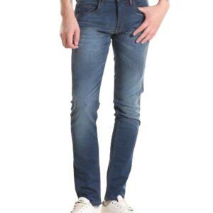 TURMS Men's Cool Tech Jeans All Degree Anti Odor UV Protectant Travel Edition Mid Rise Denim Pants | Stretchable Comfort Cotton Rich