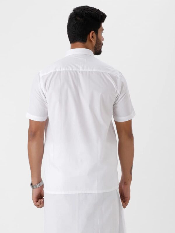 Ramraj Cotton Pack of 2 Solid Half Sleeve Regular fit Regular Collar Trending Formal Shirt for Men - Image 5
