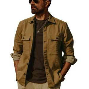 Casual Men's Black Twill Woven Overshirt
