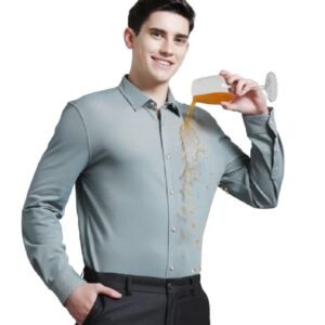 TURMS Water Repellent Men's Knitted Shirt | Anti Stain Anti Odor Cotton Blend | Solid Casual Full Sleeves