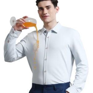 TURMS Water Repellent Men's Knitted Shirt | Anti Stain Anti Odor Cotton Blend | Solid Casual Full Sleeves
