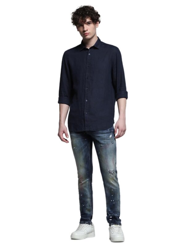 JACK & JONES Men Linen Regular Spread Collar Solid Casual Shirt - Image 6