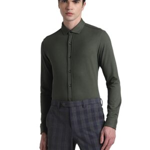 JACK & JONES Men's Cotton Solid Slim Fit Shirt
