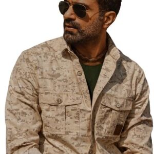 Casual Men's Black Twill Woven Overshirt