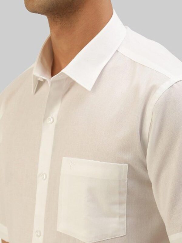 Ramraj Cotton Pack of 2 Solid Half Sleeve Regular fit Regular Collar Trending Formal Shirt for Men - Image 5