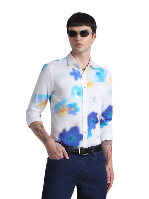 JACK & JONES Men's Cotton Floral Slim Fit Shirt - Image 2