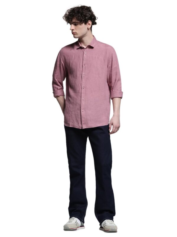JACK & JONES Men Linen Regular Spread Collar Solid Casual Shirt - Image 6