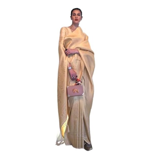 MADHUHANSH Women's kanjivaram banarasi silk saree Zari Woven for festival Wedding silk with rich pallu Design sarees for women with Unstitched blouse piece