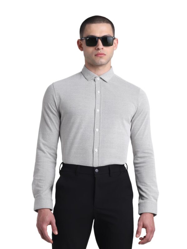 JACK & JONES Men's Cotton Solid Slim Fit Shirt - Image 2