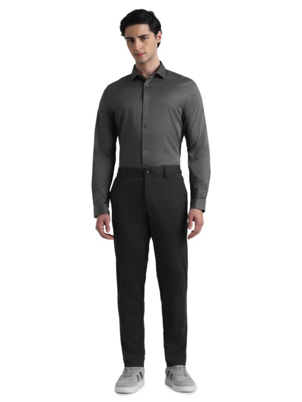 JACK & JONES Men's Cotton Slim Fit Solid Opaque Checked Spread-Collar Casual Shirt - Image 6