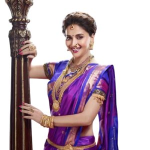 PT'Z Women's Pure Soft Banarasi kanjivaram Paithani Silk Saree with Rich Pallu With Unstitched Blouse