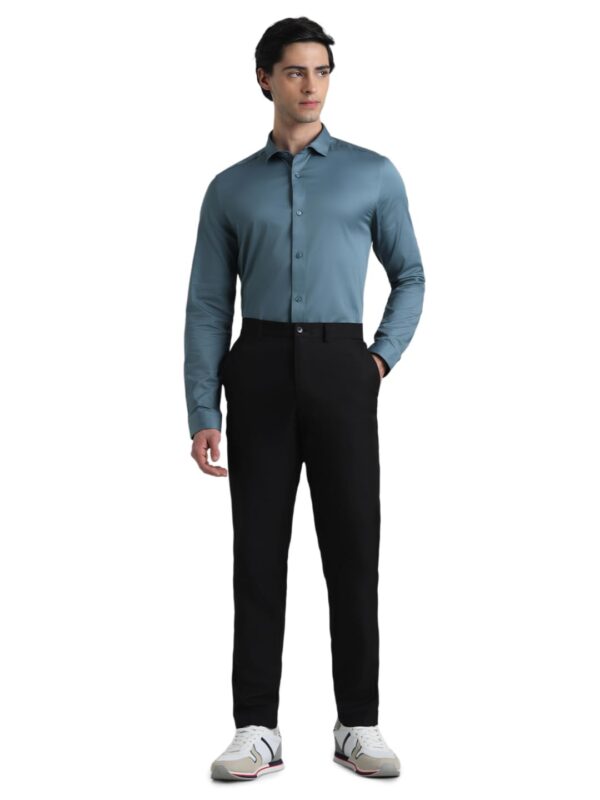 JACK & JONES Men's Cotton Slim Fit Solid Opaque Checked Spread-Collar Casual Shirt - Image 6