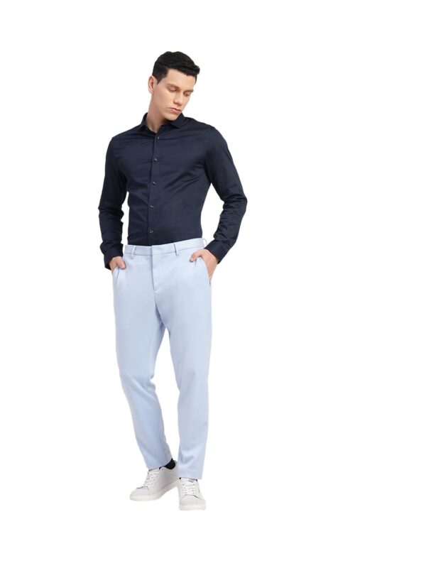 JACK & JONES Men's Cotton Slim Fit Solid Opaque Checked Spread-Collar Casual Shirt - Image 6