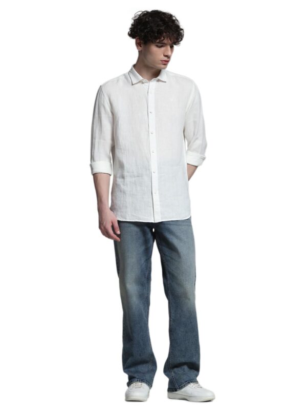 JACK & JONES Men Linen Regular Spread Collar Solid Casual Shirt - Image 6