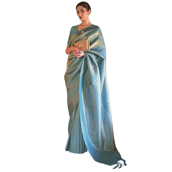 MADHUHANSH Women's kanjivaram banarasi silk saree Zari Woven for festival Wedding silk with rich pallu Design sarees for women with Unstitched blouse piece