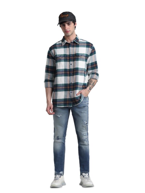 JACK & JONES Men Skinny Fit Highly Distressed Heavy Fade Comfort Stretchable Jeans - Image 5