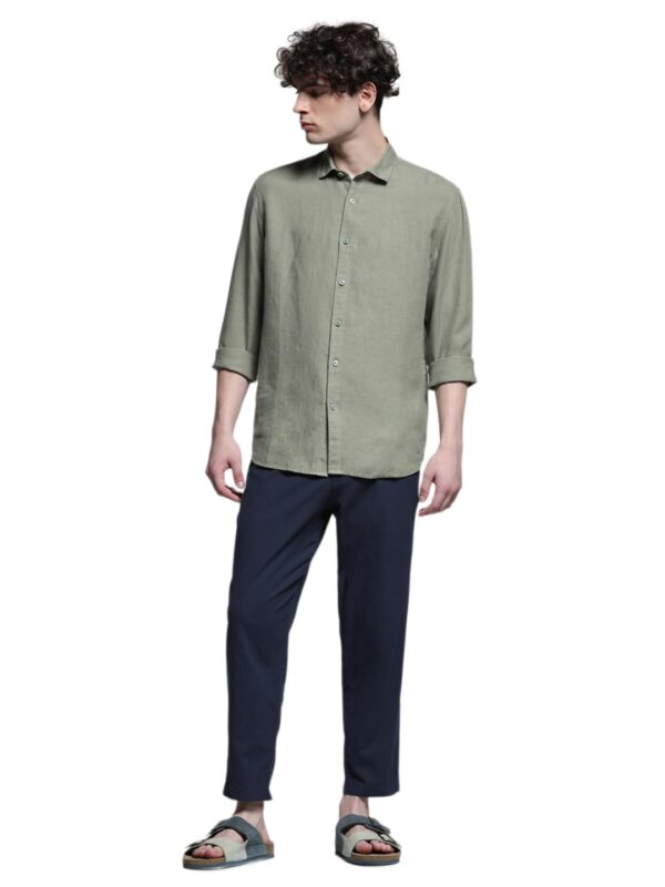 JACK & JONES Men Linen Regular Spread Collar Solid Casual Shirt - Image 6