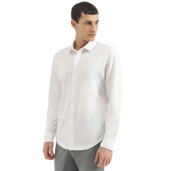 United Colors of Benetton Slim Fit Spread Collar Solid Shirt - Image 2