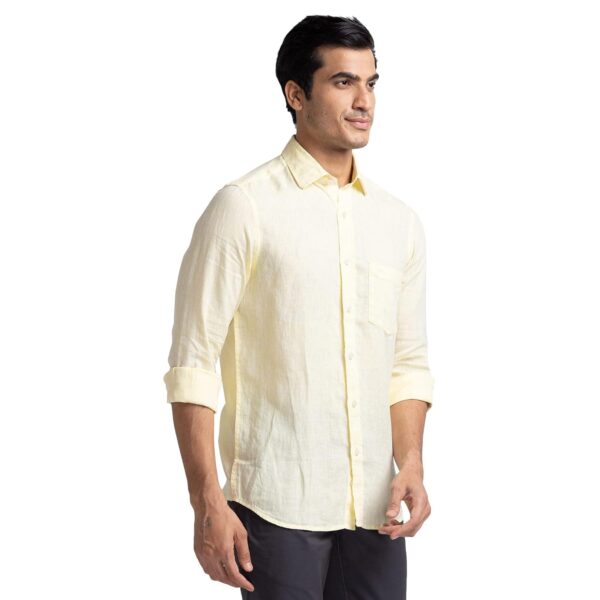 Colorplus Tailored Fit Medium Yellow Formal Shirt for Men - Image 2