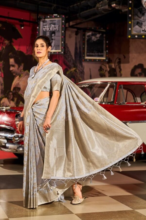 SWORNOF Women's kanjivaram banarasi silk saree for Patola festival Wedding silk with rich pallu Design sarees for women with blouse piece - Image 5