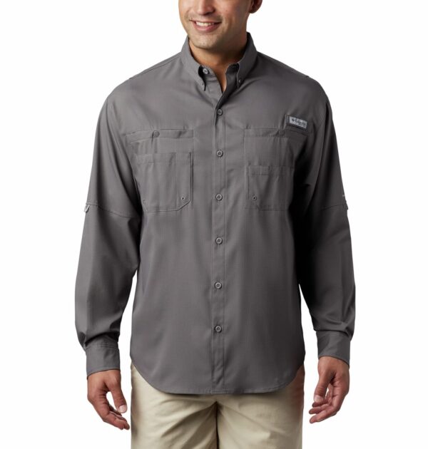 Columbia Men Grey Omni Wick Tamiami II Long Sleeve Hiking | Trekking | Camping | Safari Shirt, L - Image 4