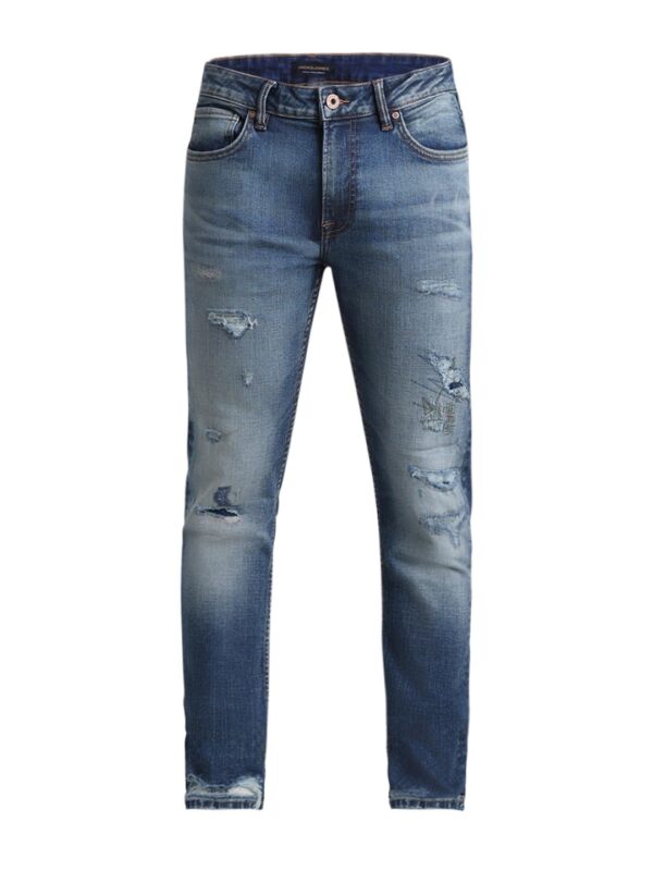 JACK & JONES Men Skinny Fit Highly Distressed Heavy Fade Comfort Stretchable Jeans - Image 6