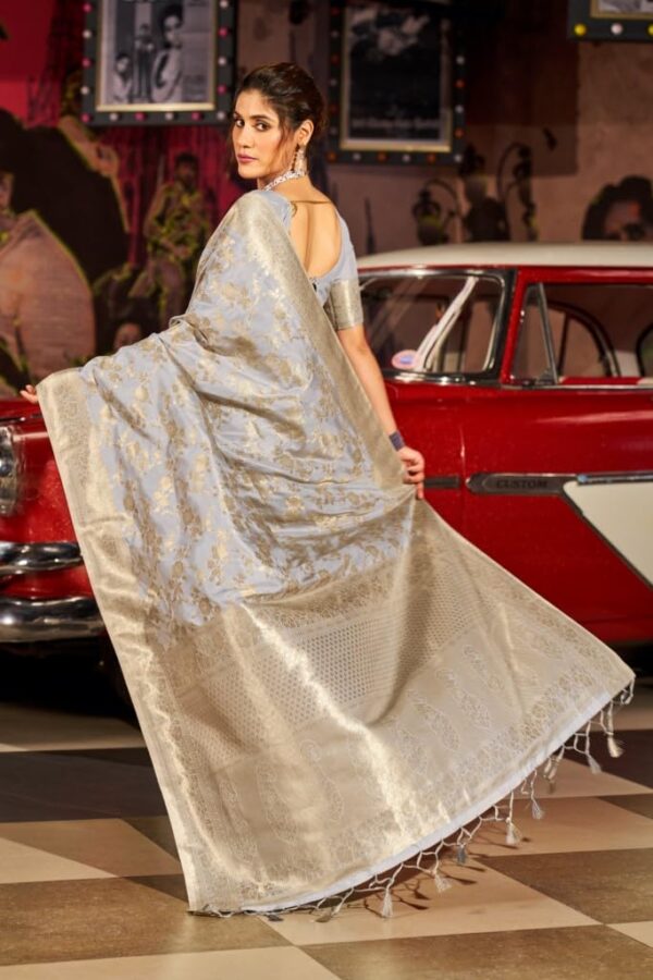 SWORNOF Women's kanjivaram banarasi silk saree for Patola festival Wedding silk with rich pallu Design sarees for women with blouse piece - Image 6