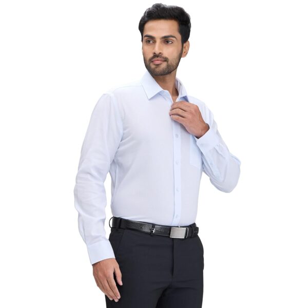 Park Avenue Men Regular Fit Structure Pattern Pure Cotton Ainsley Collar Full Sleeve Formal Shirt - Image 2