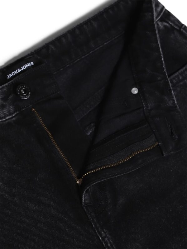 JACK & JONES Men High Rise Wide Leg Mildly Distressed Cotton Jeans - Image 5