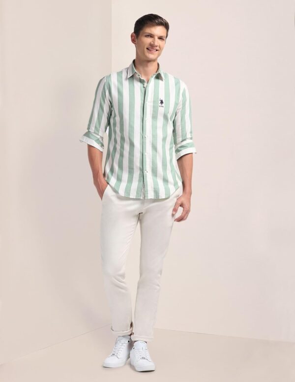 U.S. POLO ASSN. Men's Cotton Regular Fit US Polo Ass. Checked Button Down Long Sleeve Casual Regular 1621 Casual Shirts (UDSHT1441) - Image 4