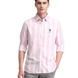 U.S. POLO ASSN. Men's Cotton Regular Fit US Polo Ass. Checked Button Down Long Sleeve Casual Regular 1621 Casual Shirts (UDSHT1441)