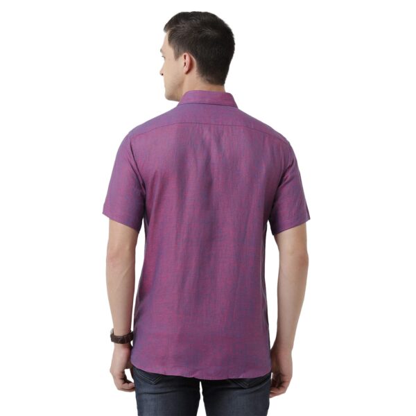 Linen Club Men's Pure Linen White Solid Slim Fit Full Sleeve Casual Shirt - Image 3