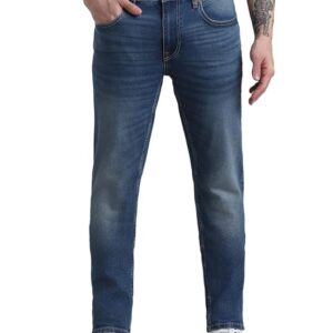 JACK & JONES Men Low Rise Ben Skinny Fit Heavy Fade Clean Look Stretchable Jeans