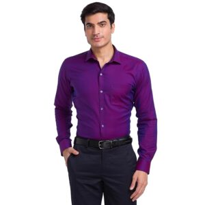 Park Avenue Men's Cotton Slim Fit Violet Formal Shirt