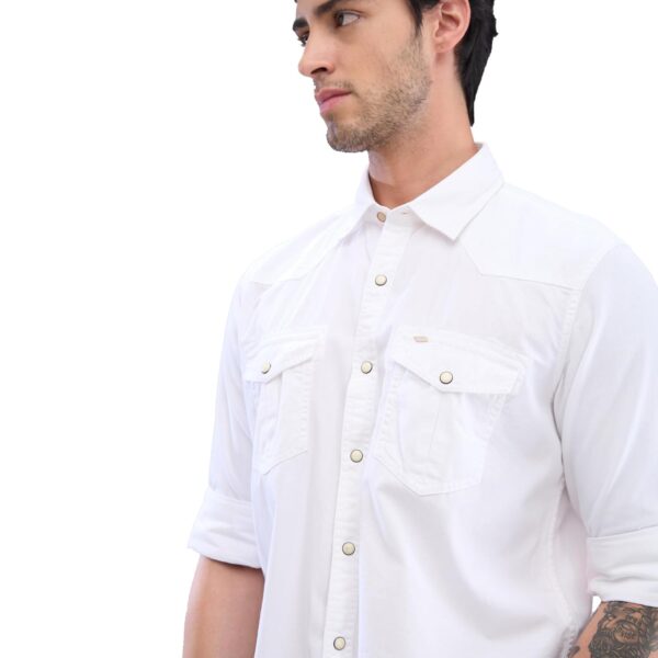 Spykar Men's Cotton Blend Full Sleeve Slim Fit Solid Shirt - Image 6