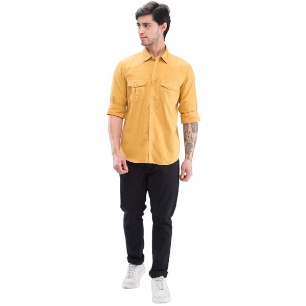 Spykar Men's Cotton Blend Full Sleeve Slim Fit Solid Shirt - Image 2