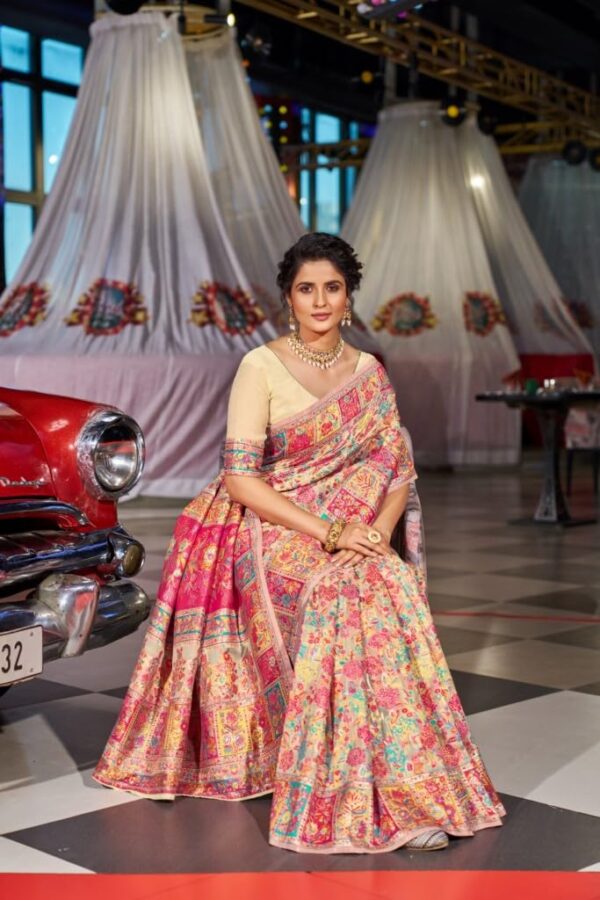 SWORNOF Women's kanjivaram banarasi silk saree for Patola festival Wedding silk with rich pallu Design sarees for women with blouse piece - Image 3