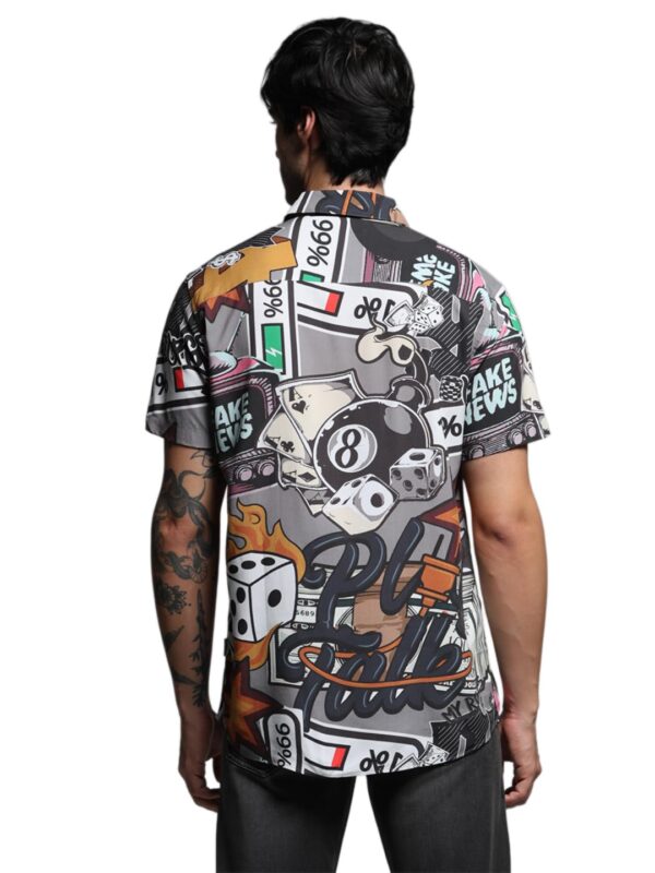JACK & JONES Men Spread Collar Graphic Printed Cotton Relaxed Fit Casual Shirt - Image 4