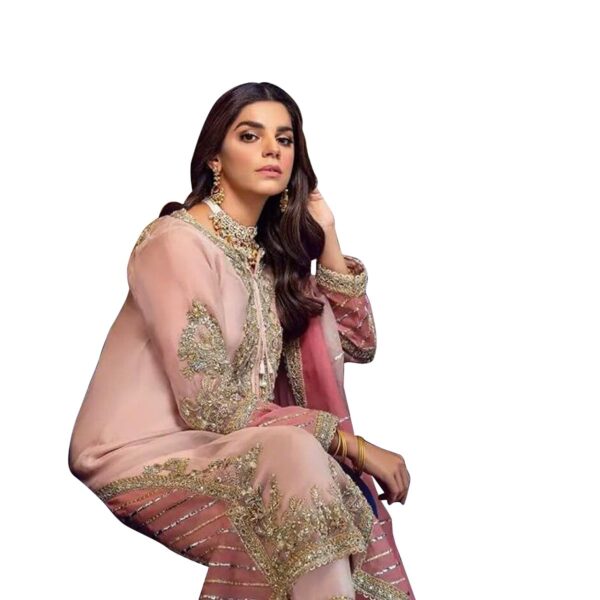 SHAFNUFAB Womens Net semi Stitched anarkali gown for women Ladies use anarkali gown for women wedding For Emboirdery anarkali gown set with dupatta And anarkaligown dress - Image 3