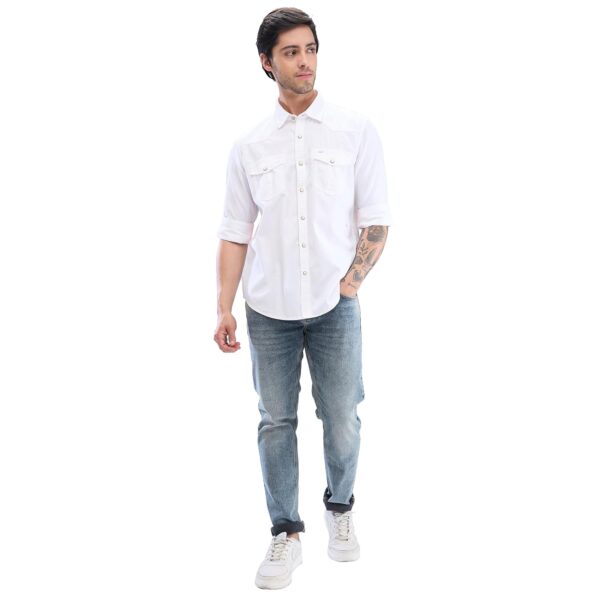 Spykar Men's Cotton Blend Full Sleeve Slim Fit Solid Shirt - Image 2