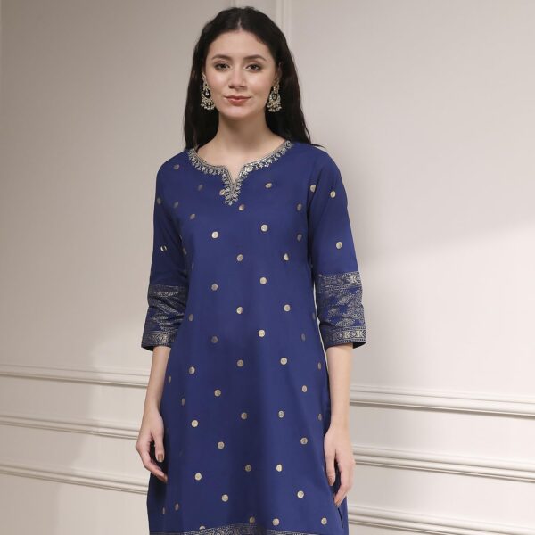 BIBA Women's Cotton Kurta, Bottom, Dupatta - Image 6