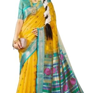 SWORNOF Women's Tussar Raw Silk With Tassels|sarees for women|sarees for women|jute silk sarees|tussar silk saree for women|banarasi silk saree for festival