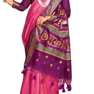 SWORNOF Women's Tussar Raw Silk With Tassels|sarees for women|sarees for women|jute silk sarees|tussar silk saree for women|banarasi silk saree for festival