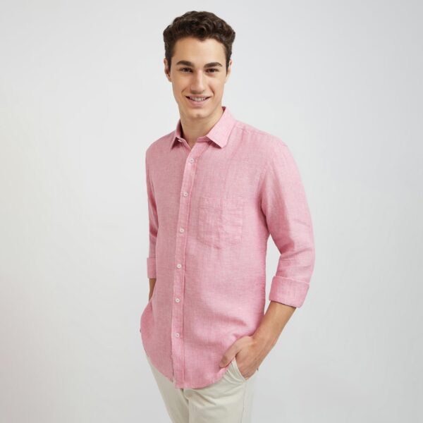 Colorplus Tailored Fit Medium Red Formal Shirt for Men - Image 2