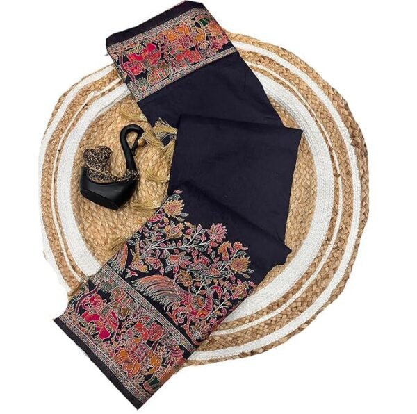 SWORNOF Women's Patola Silk Saree With Unstitched Boluse Piece
