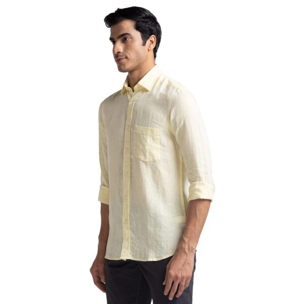 Colorplus Tailored Fit Medium Yellow Formal Shirt for Men - Image 3