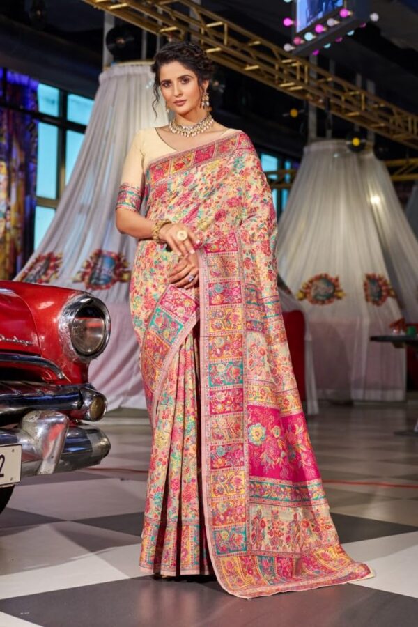 SWORNOF Women's kanjivaram banarasi silk saree for Patola festival Wedding silk with rich pallu Design sarees for women with blouse piece - Image 2