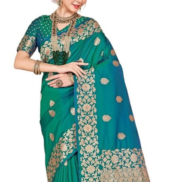MADHUHANSH Kashmiri Cotton Patola Saree for Women | Cotton Saree | Sarees with Unstitched Blouse | Saree with Blouse Piece | Soft and Skin Friendly - Image 5