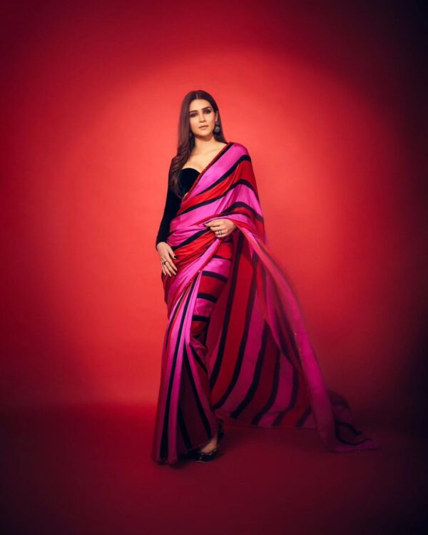Women's Beautiful Digital Printed Japan Satin SIlk Saree With Running Blouse - Image 2