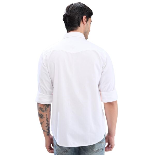 Spykar Men's Cotton Blend Full Sleeve Slim Fit Solid Shirt - Image 3